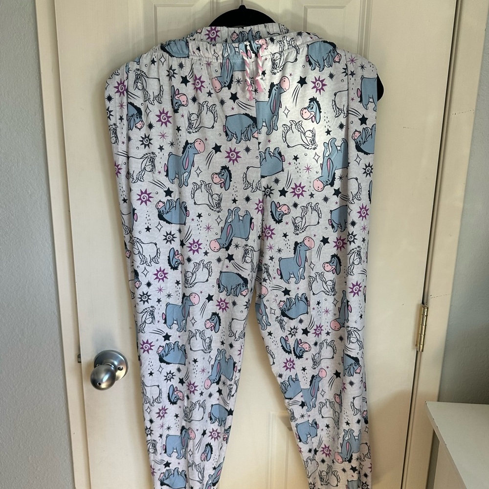 Women’s Disney Eeyore Print Blue & Pink Pajama Pants